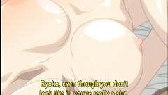 Two Japanese hentai sharing a cock