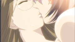 Two Japanese hentai sharing a cock