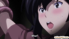 Japanese anime tentacles squeezed and hard fucked