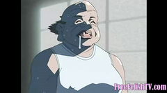 Dirty Old Man Fucks Tied-up Hentai Slave