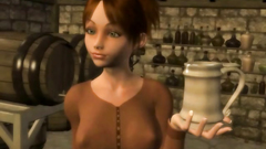 3D anime shemale threesome tittyfucked and cummed in the glass