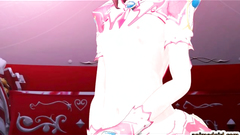 3D hentai shemale cutie self masturbating