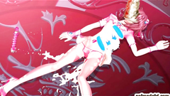 3D hentai shemale cutie self masturbating