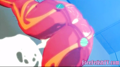 3D Loli Evangelion in Hot Red Latex Suit