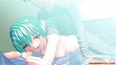 3D animation cutie hard poking from behind