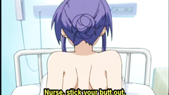 Bondage anime with muzzle threesome fucked