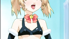 Bondage anime with muzzle threesome fucked