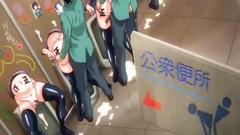 Busty hentai coeds group gangbang in the class