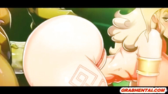 Big boobs and pant 3D hentai wetpussy poked by monster