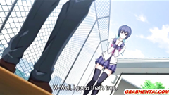 Coed Japanese hentai gets squeezed her breasts