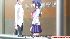 Coed Japanese hentai gets squeezed her breasts