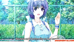 Coed Japanese hentai gets squeezed her breasts