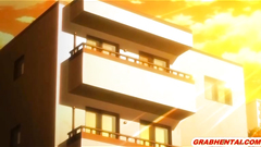 Coed Japanese hentai gets squeezed her breasts