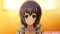 Coed Japanese hentai gets squeezed her breasts