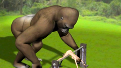 King Kong fucks his brunette sacrifice