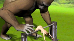 King Kong fucks his brunette sacrifice