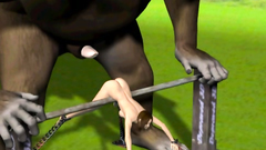 King Kong fucks his brunette sacrifice