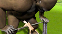 King Kong fucks his brunette sacrifice