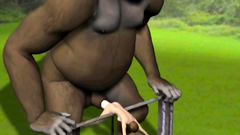 King Kong fucks his brunette sacrifice
