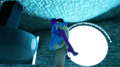 3D Blue Alien Hottie Fucked in a Temple!