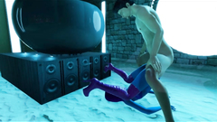 3D Blue Alien Hottie Fucked in a Temple!