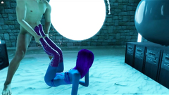 3D Blue Alien Hottie Fucked in a Temple!