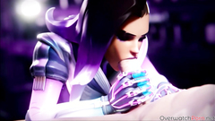 Cute sexy Sombra gets rammed in her mouth and tight pussy