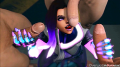 Cute sexy Sombra gets rammed in her mouth and tight pussy