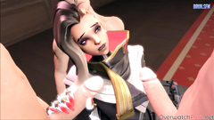 Cute sexy Sombra gets rammed in her mouth and tight pussy