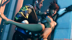 Horny Tracer gets her tight pussy drilled well by big dicks