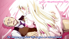 Rubia de grandes tetas follando con viejo