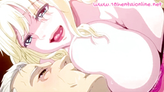 Rubia de grandes tetas follando con viejo