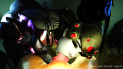 Overwatch | Widowmaker taking big dick up her throat