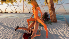 3D Shemale Sex Game Ends with Facial!