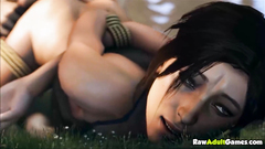 Lara Croft tied and fucked doggystyle