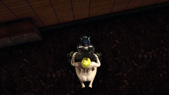 Lady Noir makes secret kisses with Mr Bug and warms up