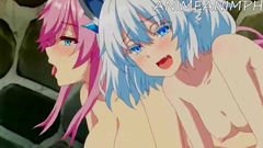 Redo Of A Healer Hentai - This Guy Fucks His Harem In Doggystyle