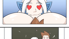 Lamia breast expansion - hentai comic