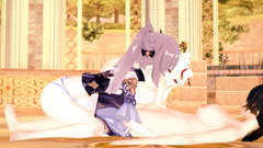 Ningguang x Keqing x Zhongli hentai 3D