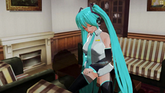 3D HENTAI Hatsune Miku rides your cock and gets cum in pussy